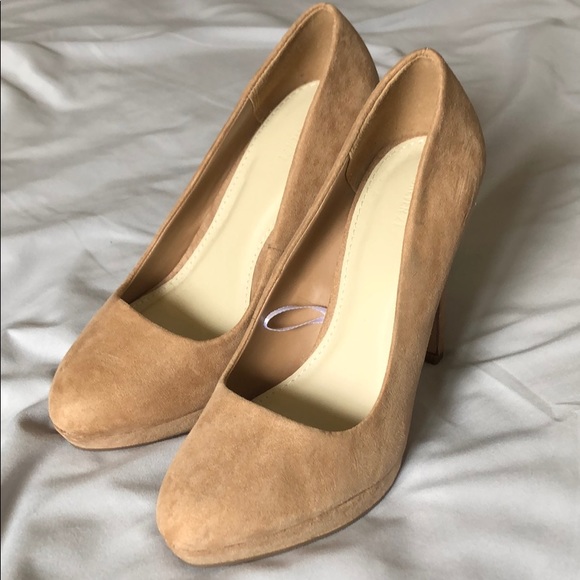 Almond Toe Suede Heels - Picture 1 of 7